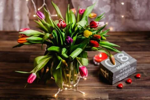 Beautiful spring tulips  Stock Photos