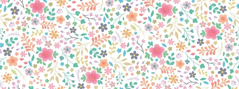 Beautiful spring vector pattern Stock Illustration