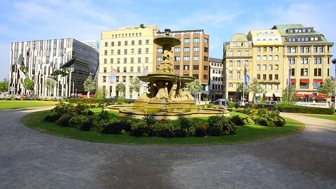 Beautiful  Square in Germany Stock Footage 123606976