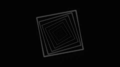 Beautiful square visual loops effect on black background Stock Footage 291713257