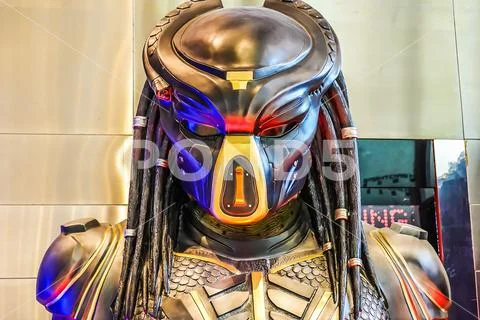 Beautiful Standee of Movie Predator displays at the theater Stock Photos