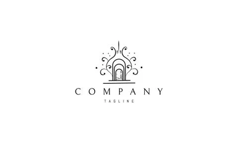 Beautiful star arch abstract vector logo design Stock Illustration