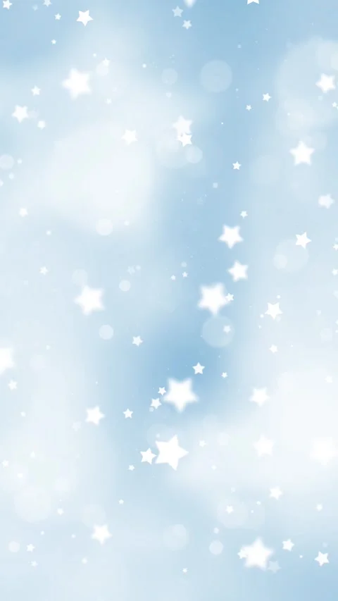 Beautiful star shapes loop motion on bright blue vertical background Video stock 341900614