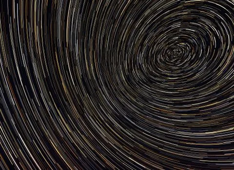 Beautiful star trail image during at night Stock Illustration