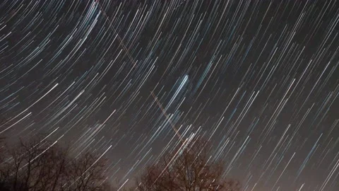 Beautiful Starry Night Time lapse Wide Angle 6K Star trails Stock Footage 154484462