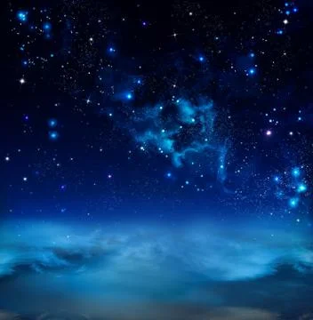 Beautiful starry sky, space background Stock Illustration
