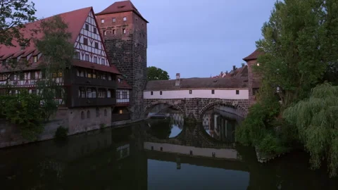 Beautiful static clip of Wasserturm in Nuremberg Stock Footage 262546728