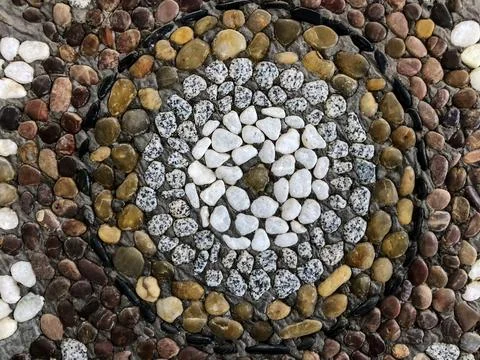 Beautiful stone pattern with drawings. Close up 库存照片