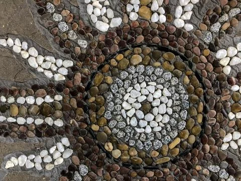 Beautiful stone pattern with drawings. Close up 库存照片