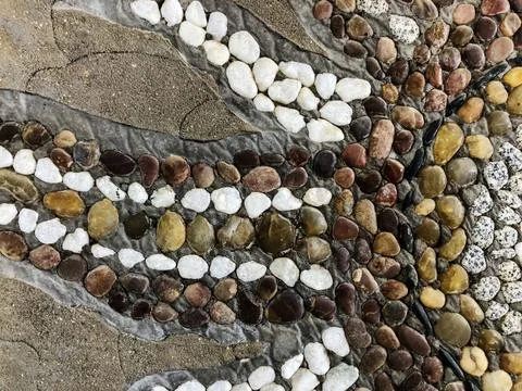 Beautiful stone pattern with drawings. Close up 库存照片