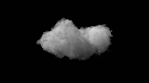 Beautiful storm cloud isolated on black background with alpha Stock Footage