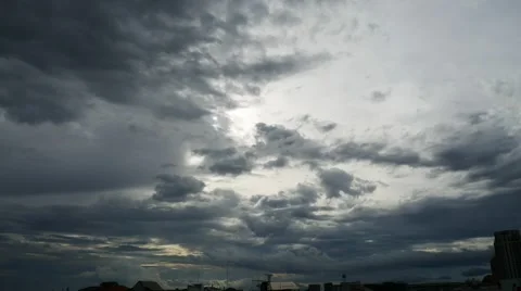 Beautiful Storm clouds are moving through town, before rain on move clouds, 스톡 동영상 64699608