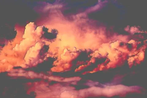 Beautiful storm clouds, sky cloud background. Painting effect. Stock Illustration