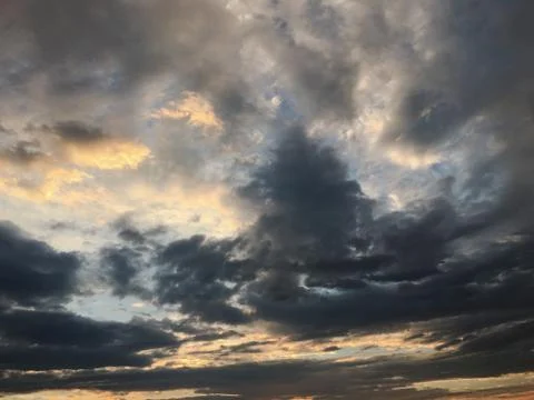 Beautiful storm sky with clouds background. Dark sky with clouds weather natu Stock-Fotos
