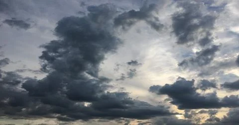 Beautiful stormy sky with clouds background. Dark sky with clouds weather nat Stock-Fotos