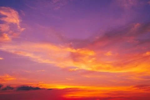 Beautiful of Stratus cloud in sunset background for forecast and meteorology Stock Photos