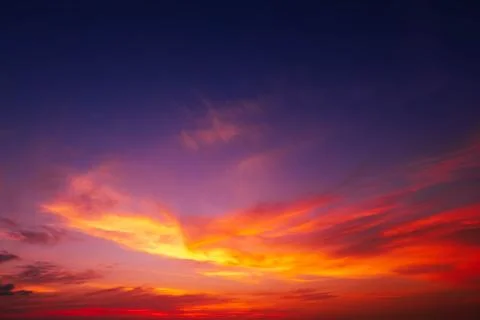 Beautiful of Stratus cloud in sunset background for forecast and meteorology Stock Photos