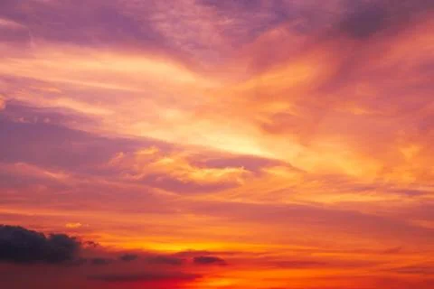 Beautiful of Stratus cloud in sunset background for forecast and meteorology Stock Photos