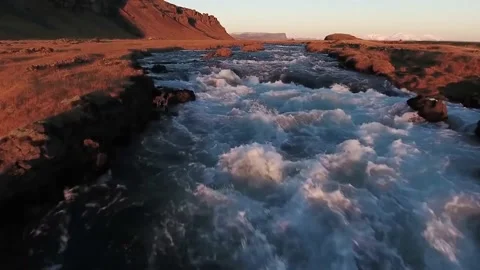 Beautiful stream in the steppe Stock Footage 164907853