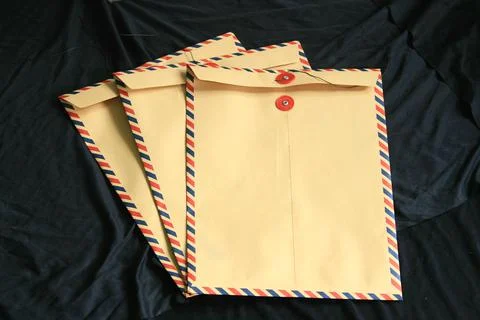 Beautiful striped pattern in brown envelope Stock Photos