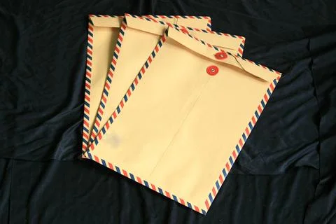 Beautiful striped pattern in brown envelope Stock Photos