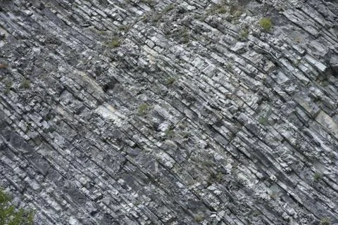 Beautiful structure of the rock, consists of a solid rock in the form of laye Stock Photos