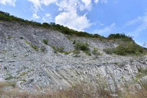 Beautiful structure of the rock, consists of a solid rock in the form of laye Stock Photos
