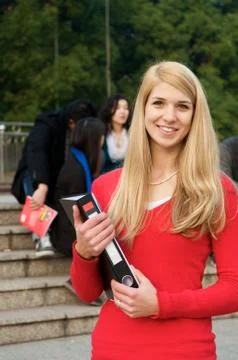 Beautiful student with notebook Foto stock