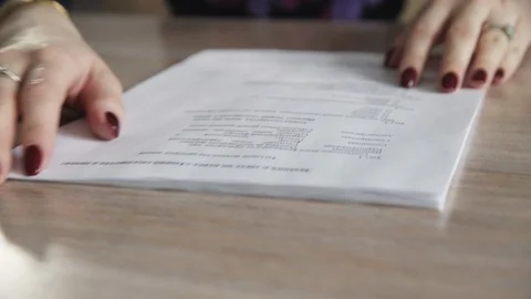 Beautiful student reading test school work close up apply casual education 4K. Stock Footage 120059130