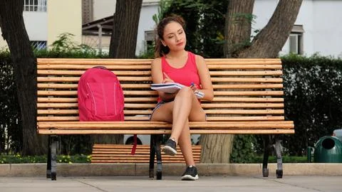 A Beautiful Student Thinking Stock Photos