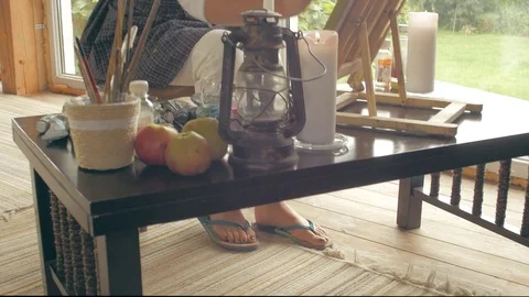 Beautiful studio painter Stock Footage 72719802