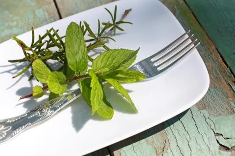 Beautiful , stylish herbal table Stock Photos
