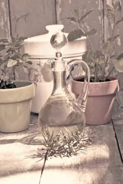 Beautiful , stylish herbal table Stock Photos