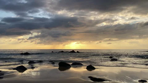 Beautiful summer dramatic sunset. Stock Footage 262667845