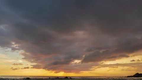 Beautiful summer dramatic sunset. Natural colors. Stock Footage 276852558