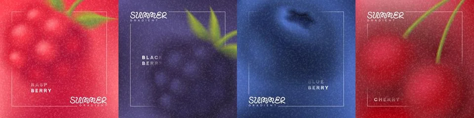 Beautiful summer gradient cards 스톡 일러스트