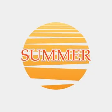 Beautiful summer illustrations. Vector summer label. Summer icon with sun. St イラスト素材