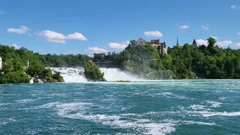 Beautiful summer landscape in Rhine fall. Stock Footage 199668468
