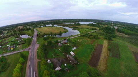 Beautiful summer landscape with river Stock Footage 59314061