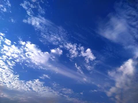 Beautiful summer panoramic view of cloudscape and blue sky Stock Photos