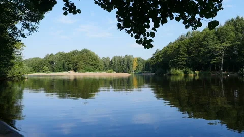 Beautiful summer river landscape Stock Footage 162896880