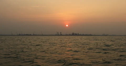 Beautiful Summer Sunset at Beach Stock Footage 279889549