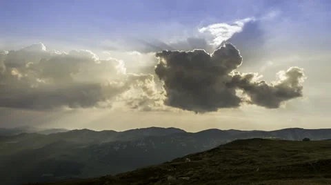Beautiful summer sunset in mountains Stock Footage 53249069