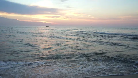 Beautiful Summer Sunset Over Baltic Sea. Stock Footage 262888327