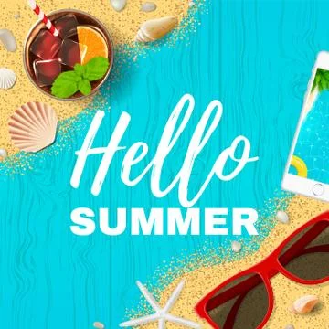 Beautiful summer vacation background Stock Illustration