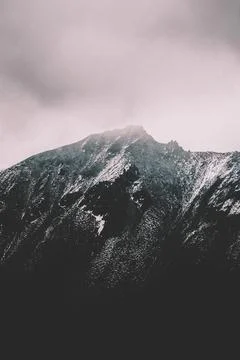 Beautiful summit with pink sky Stock Photos