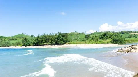 The beautiful sumur gemuling beach Stock Photos