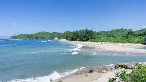 The beautiful sumur gemuling beach Stock Photos