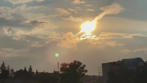 Beautiful sun above the clouds Stock Footage 344054162