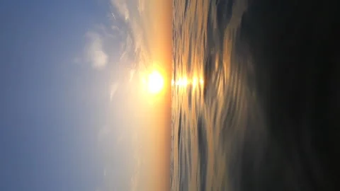 Beautiful sun path on the surface of sea water from shining sun sunrise sunset Stock Footage 301548905